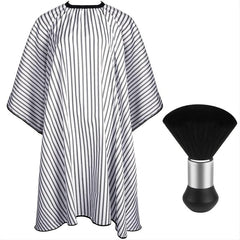 Waterproof Barber Cape Stripe Snap Closure Hair Cutting Salon Cape