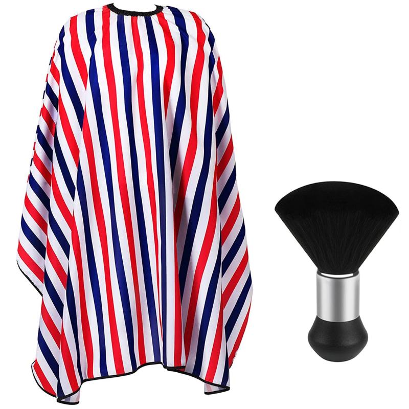 Pro Hair Cutting Cape w/ Neck Duster Brush Salon Barber Cape