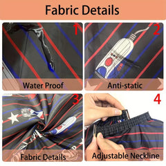 Barber Cape Polyester Hair Cutting Salon Cape Water Resistant Apron Red
