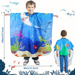 Waterproof Barber Cape, Neck Duster Brush & Adjustable Neckline Size