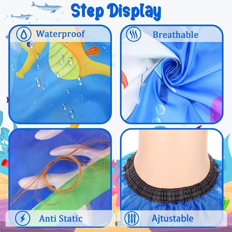 Waterproof Barber Cape, Neck Duster Brush & Adjustable Neckline Size