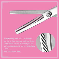 7 pcs Hair Cutting Scissors Set with Leather Case