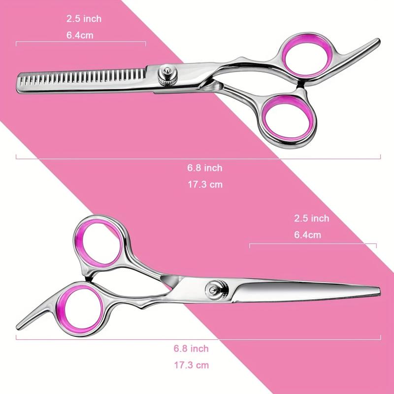 7 pcs Hair Cutting Scissors Set with Leather Case