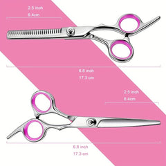 7 pcs Hair Cutting Scissors Set with Leather Case