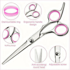7 pcs Hair Cutting Scissors Set with Leather Case