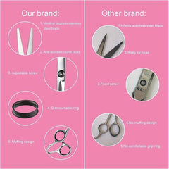 7 pcs Hair Cutting Scissors Set with Leather Case