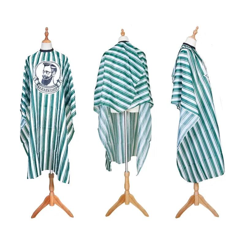 Stripes Pattern Hair Cutting Apron Waterproof Haircut Gown