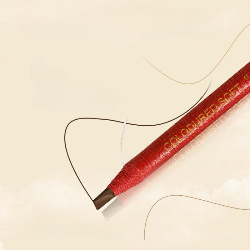 6pcs Rose Red Eyebrow Pencil Set Waterproof Smudge-proof Fade-resistant Formula