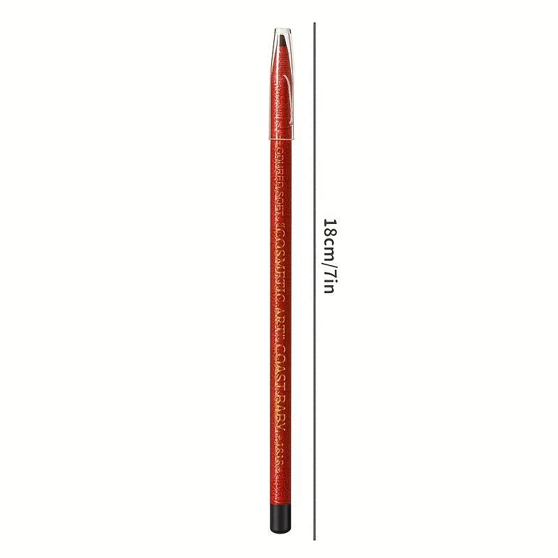 6pcs Rose Red Eyebrow Pencil Set Waterproof Smudge-proof Fade-resistant Formula