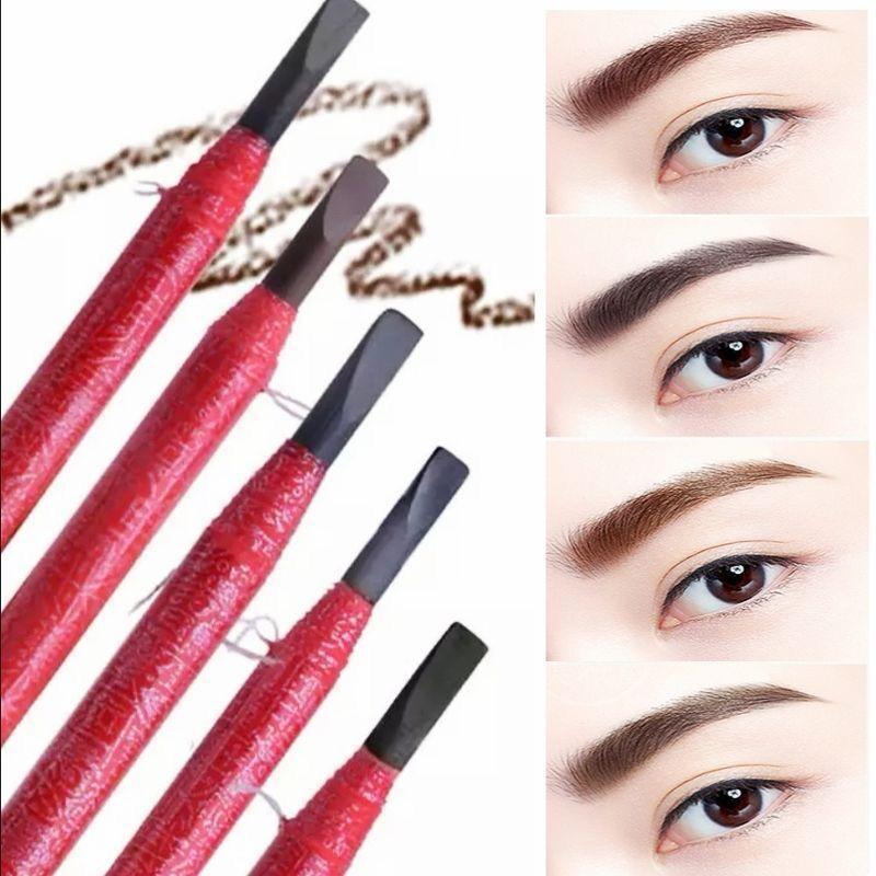 6pcs Rose Red Eyebrow Pencil Set Waterproof Smudge-proof Fade-resistant Formula