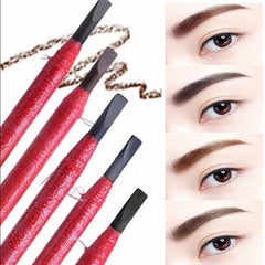 6pcs Rose Red Eyebrow Pencil Set Waterproof Smudge-proof Fade-resistant Formula