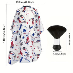 Waterproof Barber Cape with Neck Duster Brush