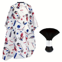 Waterproof Barber Cape with Neck Duster Brush