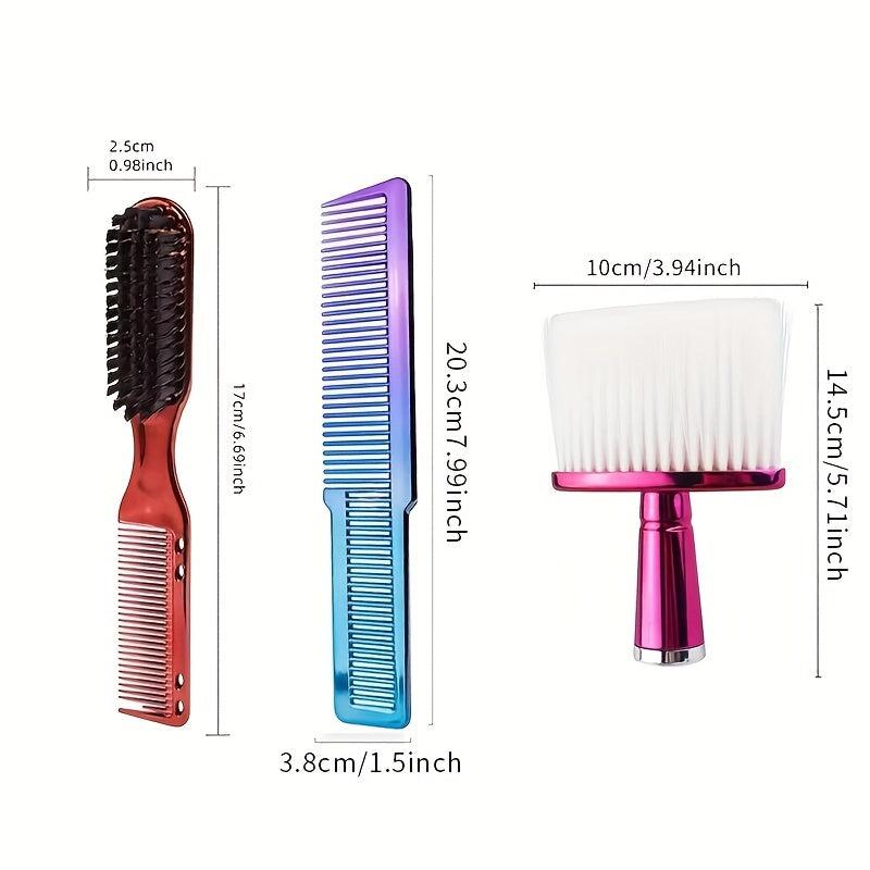3pcs Prof Styling Comb Set Wide Tooth Detangling Comb Broken Hair Sweeping Brush
