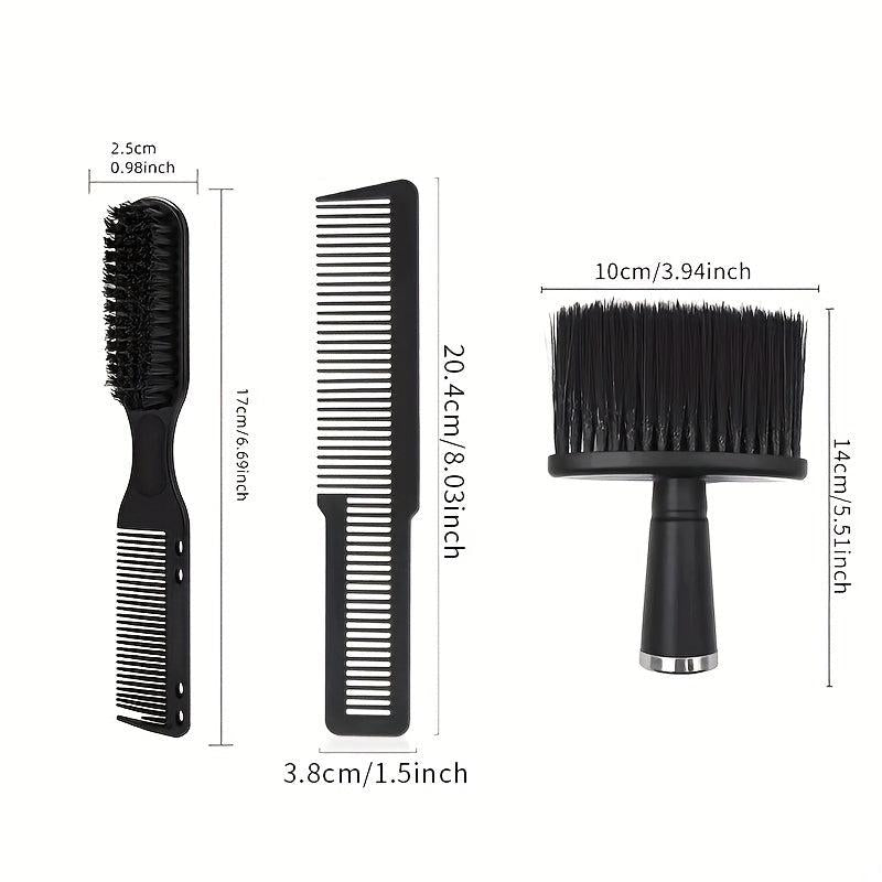 3pcs Prof Styling Comb Set Wide Tooth Detangling Comb Broken Hair Sweeping Brush