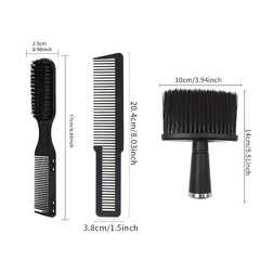 3pcs Prof Styling Comb Set Wide Tooth Detangling Comb Broken Hair Sweeping Brush
