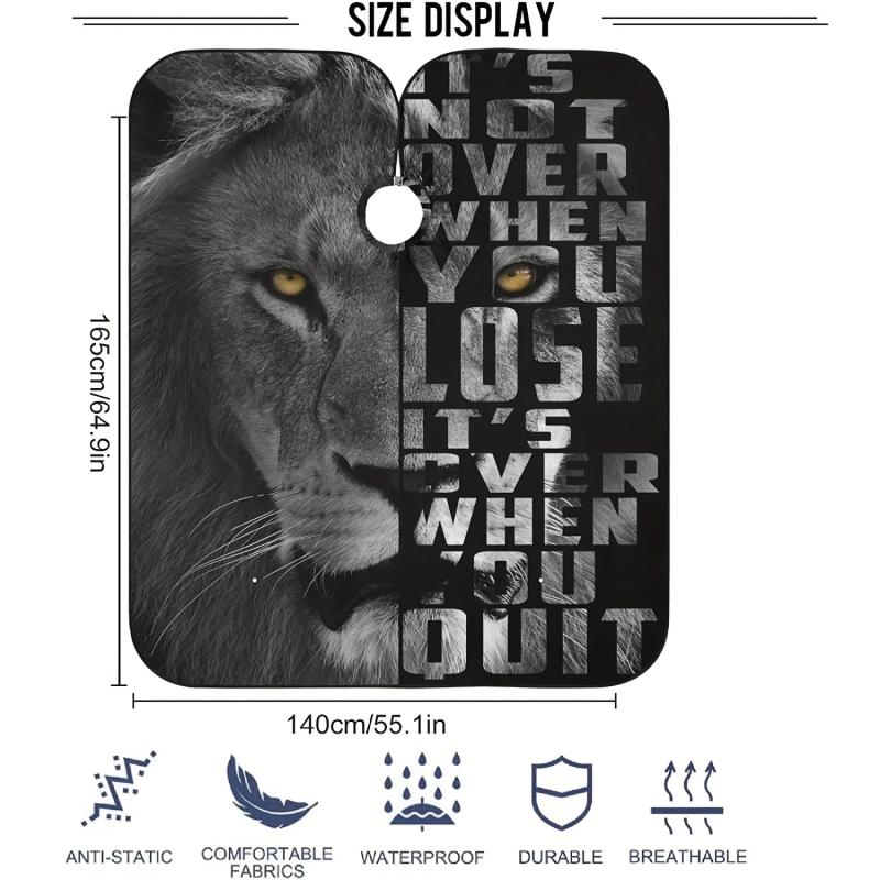 Lion Pattern Hair Cutting Apron Waterproof Shaving Cloth