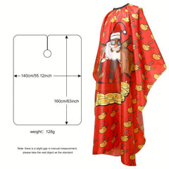 Christmas Pattern Hairdressing Apron Red Cloth Hair Cutting Tools