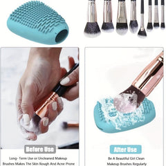 Silicone Makeup Brush Covers & Cleaning Pad Set