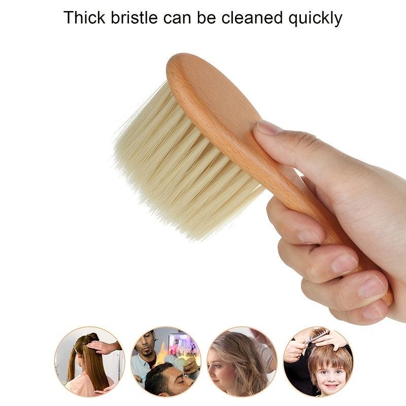 Wooden Hair Brush Neck Face Duster Brush Soft Sweeping Styling Tools
