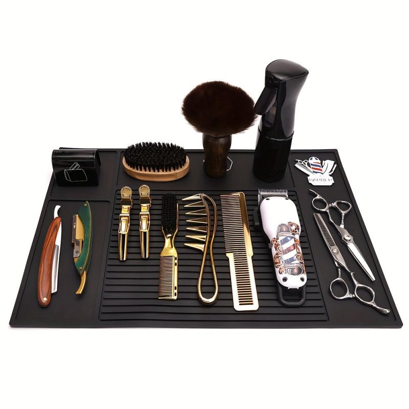 Barber Organizer Mat Salon Barbershop Work Station Pads Clipper Counter Mat