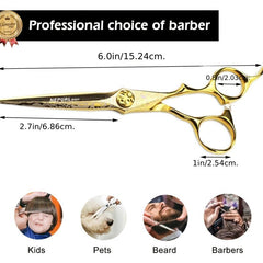 15 24 Cm Golden Damascus Hair Cutting Scissors Hair Thinning Shears