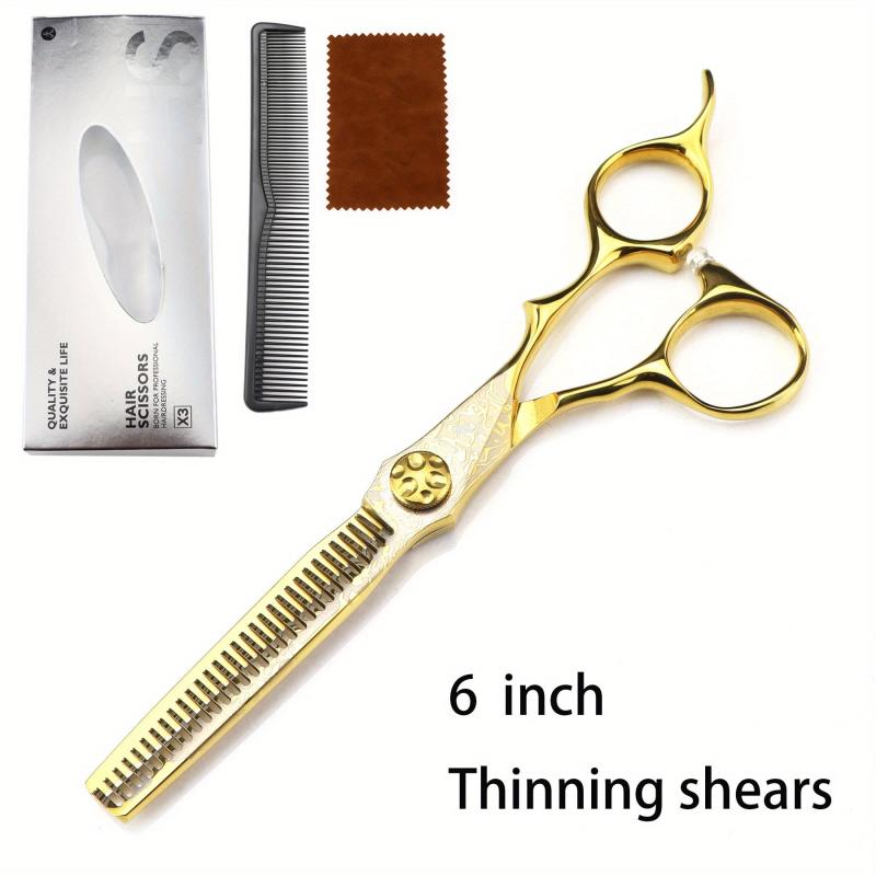 15 24 Cm Golden Damascus Hair Cutting Scissors Hair Thinning Shears