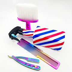 4pcs Barber Hairdressing Tools Set w/ Spray Bottle Brush Comb Razor