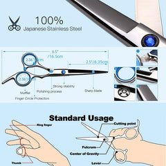 Pro Hair Cutting Shears 6.5in Japanese Stainless Steel Razor Edge Scissors
