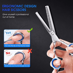 Professional Hair Cutting Scissors Set - Razor and Thinning Shears Included