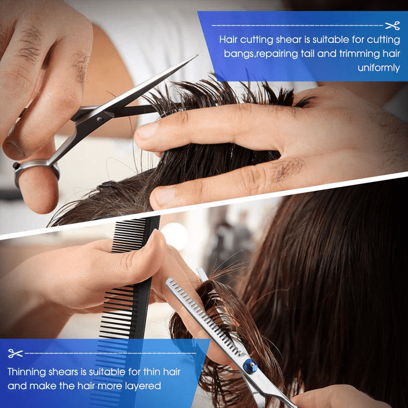Professional Hair Cutting Scissors Set - Razor and Thinning Shears Included