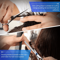 Professional Hair Cutting Scissors Set - Razor and Thinning Shears Included