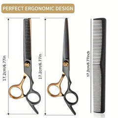 Hair Cutting Thinning Shears Stainless Steel Hairdressing Scissors with Comb