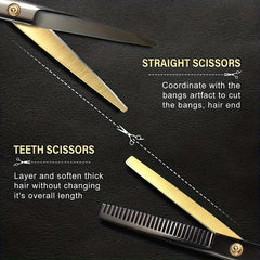 Hair Cutting Thinning Shears Stainless Steel Hairdressing Scissors with Comb