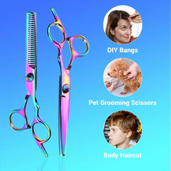 Rainbow Hair Cutting Scissors Set