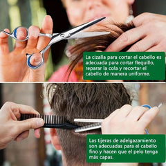 19Pcs Hair Cutting Shears Set 420c Stainless Steel 15-24 Cm Barber Scissors Thin