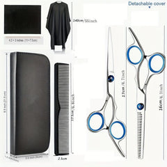 19Pcs Hair Cutting Shears Set 420c Stainless Steel 15-24 Cm Barber Scissors Thin