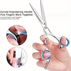 19Pcs Hair Cutting Shears Set 420c Stainless Steel 15-24 Cm Barber Scissors Thin