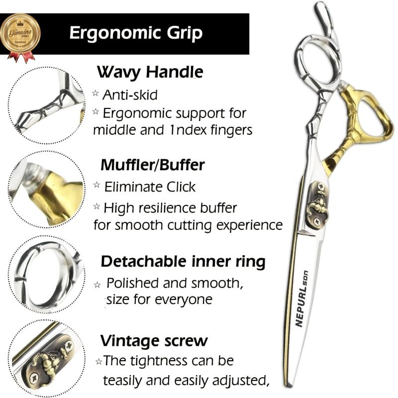 15 24 Cm Golden Hair Cutting Scissors Thinning Shears Professional Barber Salon