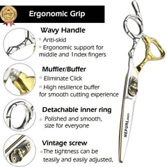 15 24 Cm Golden Hair Cutting Scissors Thinning Shears Professional Barber Salon