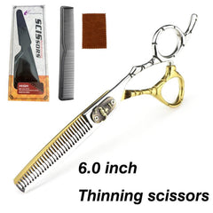15 24 Cm Golden Hair Cutting Scissors Thinning Shears Professional Barber Salon