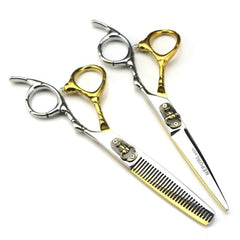 15 24 Cm Golden Hair Cutting Scissors Thinning Shears Professional Barber Salon
