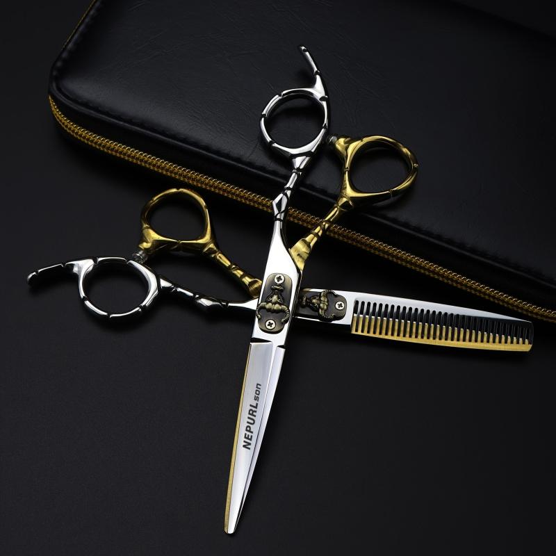 15 24 Cm Golden Hair Cutting Scissors Thinning Shears Professional Barber Salon