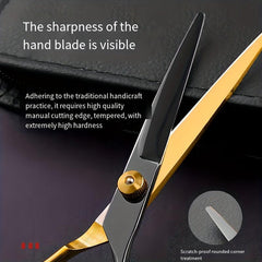 Golden Hairdressing Scissors Stainless Steel Hair Cutting Shears
