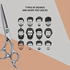 Pro Hair Scissors Stainless Steel Hair & Beard Scissors Convenient Adjustment