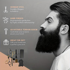 Pro Hair Scissors Stainless Steel Hair & Beard Scissors Convenient Adjustment