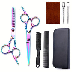 8pcs Hair Scissor Cutting Thinning Set with Styling Accessories
