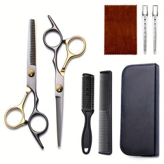 8pcs Hair Scissor Cutting Thinning Set with Styling Accessories