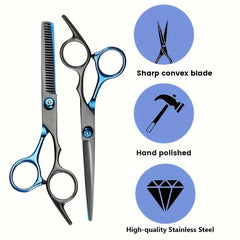8pcs Hair Scissor Cutting Thinning Set with Styling Accessories