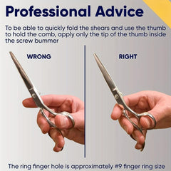 Professional Hair Cutting Scissors with Comb 16.51 cm Razor Edge